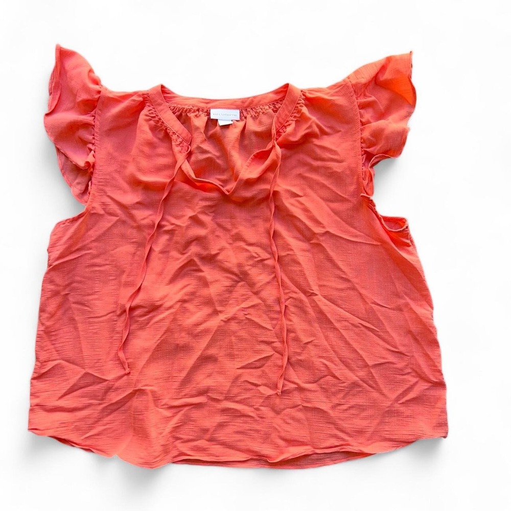 Liz Claiborne Coral Ruffle Sleeve Blouse – Size L